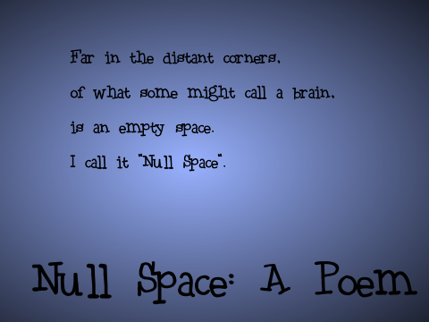 Null Space: A Poem