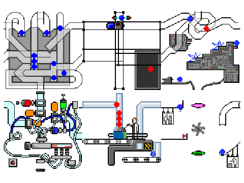 red and blue ball machine