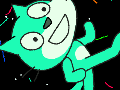 rainbow neon whirl cat