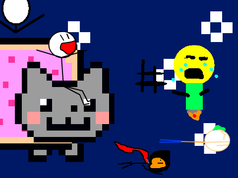 Add Yourself Escaping From a Giant Nyan Cat!