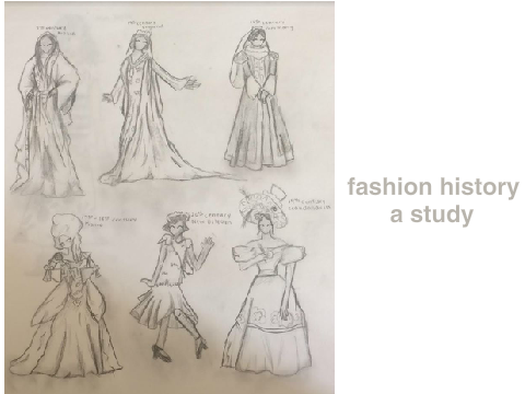 fashion throughout history: my sketches