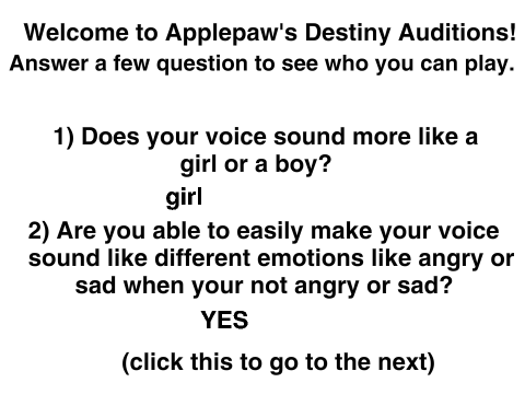 Applepaw's Destiny Auditions. remix-2