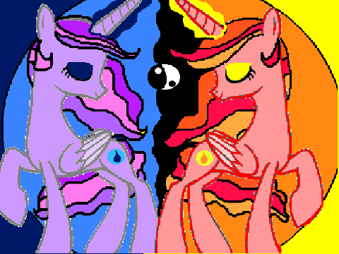 Stardrop and Sundrop (The daughters of Celestia and MidnightColt)