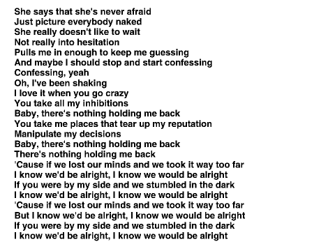 There's nothing holding me back- SONG- Nv girl