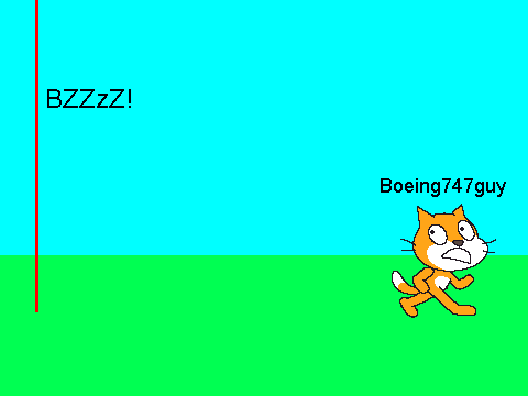 Add yourself running from the lazer!