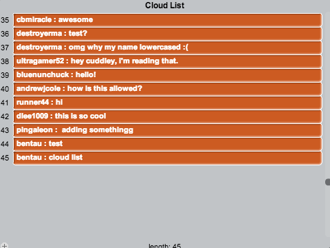 Global Cloud List Engine