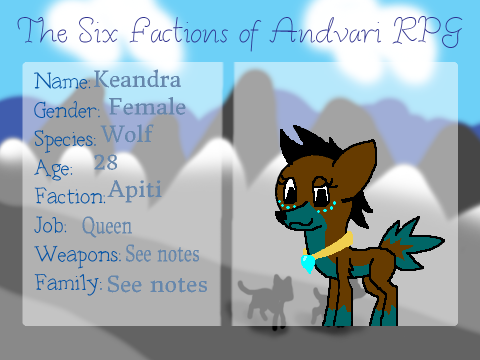 The Six Factions of Andvari RPG~ Keandra