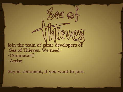 Join the team of SEA OF THIEVES