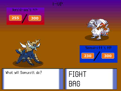 pokemon battle - samurott vs reshiram