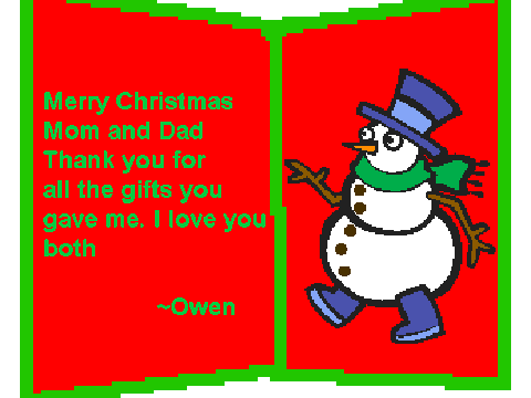Owen's Christmas Card