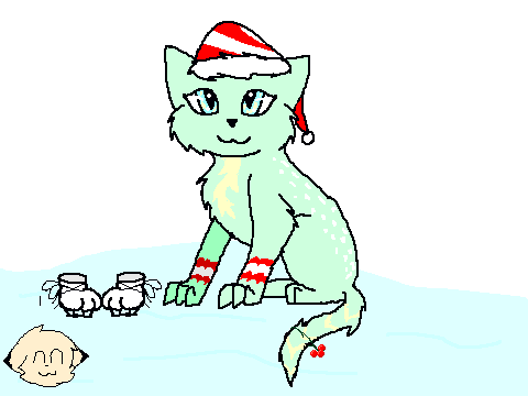 Dawnspirit's Christmas Kitty Coloring Contest Entry (candy)