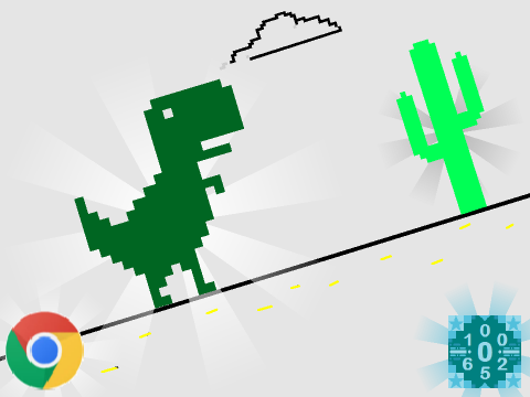 Google Chrome Dino Run COLOR EDITION