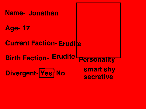 Divergent: Faction Before Blood RPG Sign-Up sheet