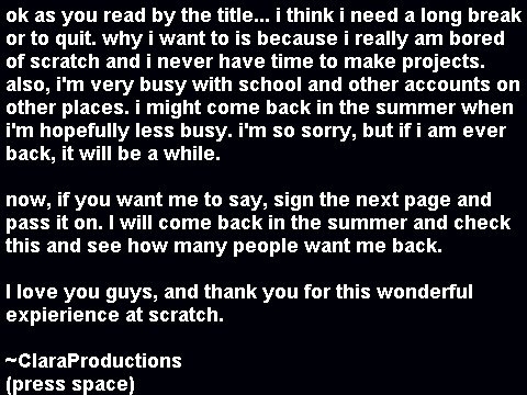 I'm leaving possibly not forever bye 