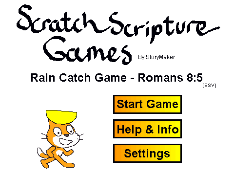 v2.0!! Scratch Scripture Games - Romans 8:5 Rain Catch (ESV)
