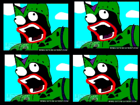 4 cels fire thier lazers while UNfitting music plays.