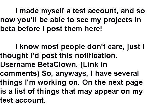 I have launched a test account!