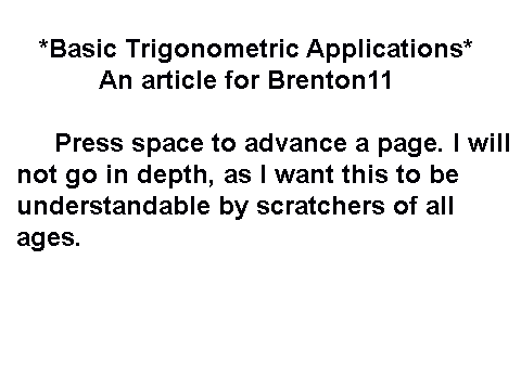 Basic Trig Tutorial for Brenton11