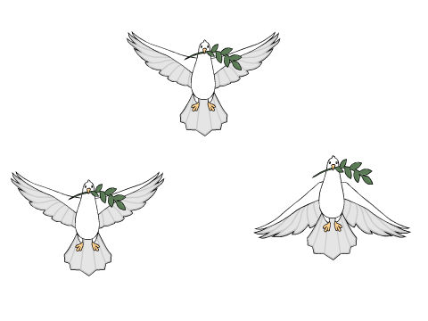 Three flappin' doves!