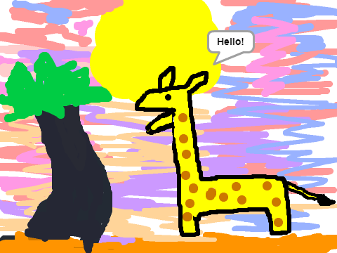 a giraffe eating