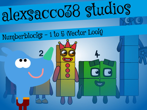  Numberblocks - 1 to 5 (Vector Look)