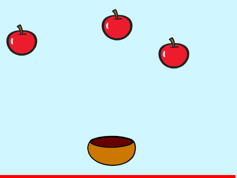 Catch the apple in the basket