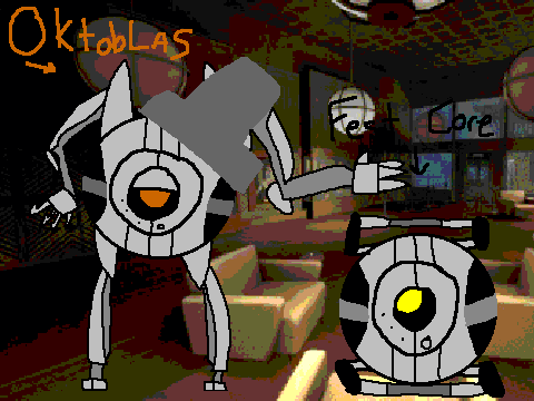 Oktober and Fest as Portal 2 characters
