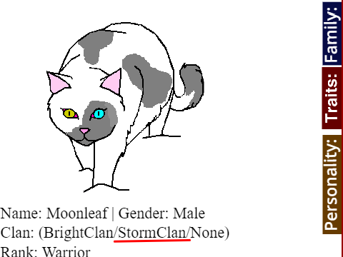 Adult Cat Bio: Moonleaf of StormClan