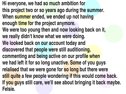 We're back and sorry