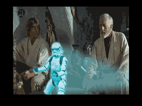 Dancing stormtrooper on holigram