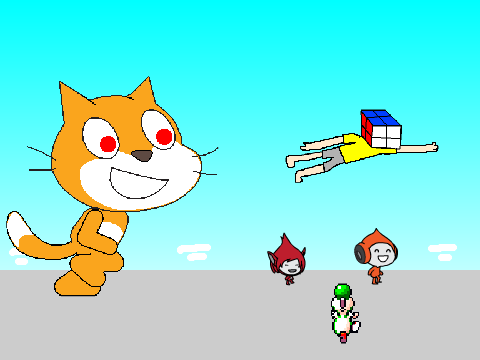 Add Yourself Running Away From the Evil Scratch Cat! remix