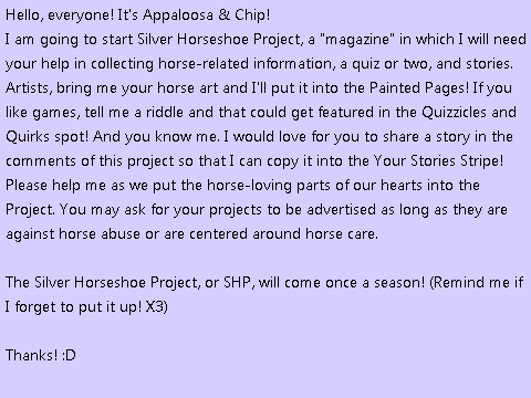 The Silver Horseshoe Project!