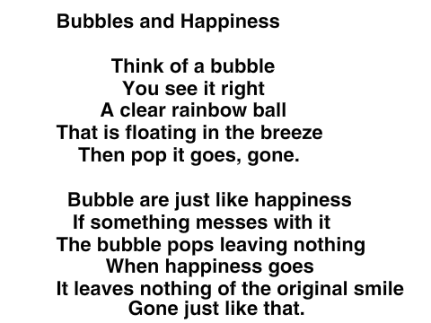 Bubbles and Happiness