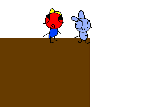 Stampy falls down into a cliff when he kicked oshabross and later i be giant