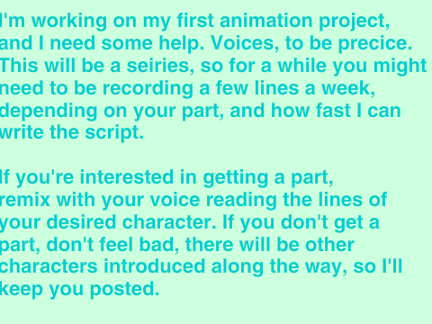 Voice auditions (CLOSED!)
