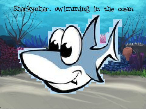Sharkyshar, swimming in the ocean!