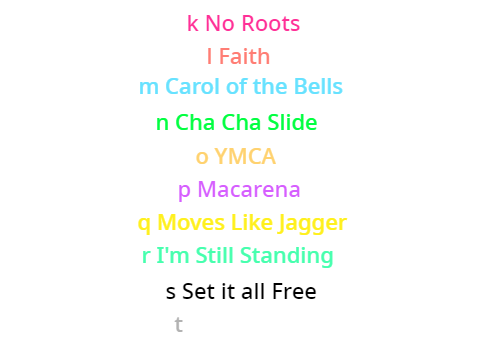 Random Songs(contined)