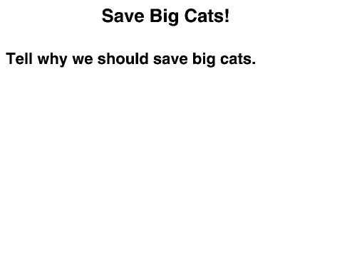 Save Big Cats Article Contest!