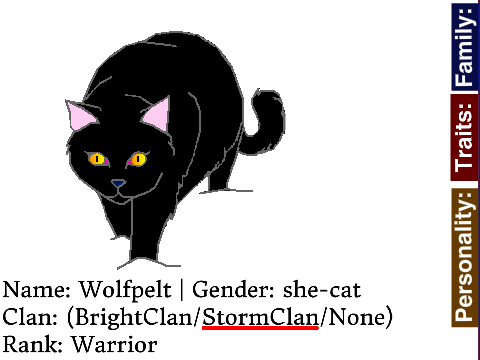 Adult Cat Bio: Wolfpelt of StormClan