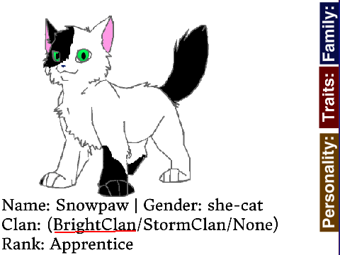 Apprentice Bio: Snowpaw of BrightClan