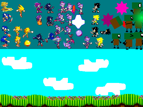 Sonic,Blaze & Sunnysail VS Negro Scene Creator 