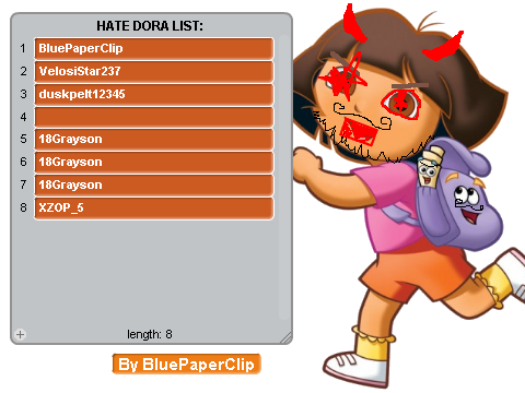 ADD UR NAME HATING DORA!!! Bugs Fixed