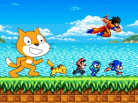add yourself running from giant scratch cat