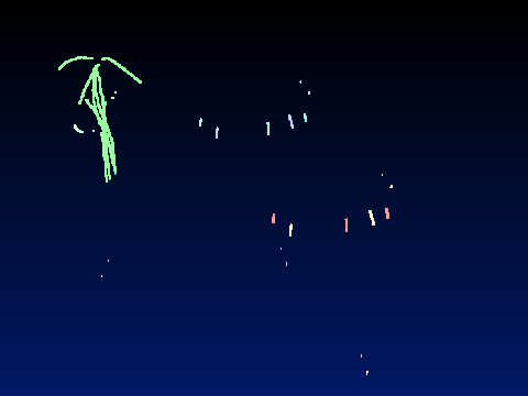 Nightime fireworks loop animation