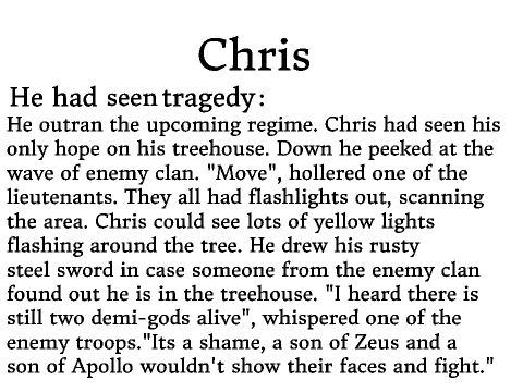 A story based on The Heroes of Olympus