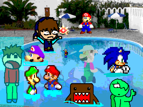 add yourself to 3-D mario's pool party!