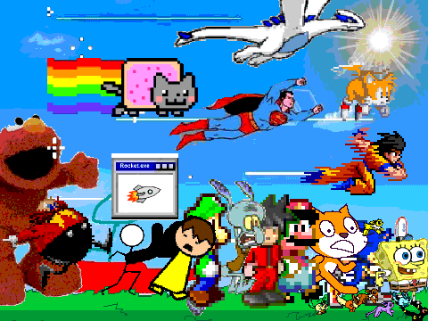 Add yourself running from elmo!