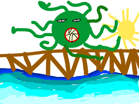 alien at the beach