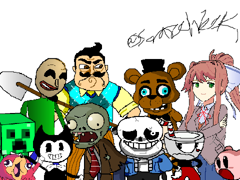 I used computer to draw these game characters.