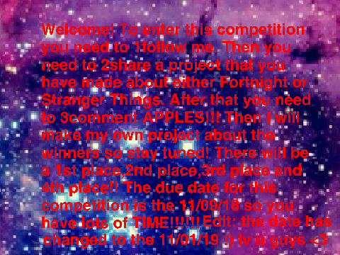 stranger things and fortnight competition!!!